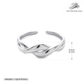 Damen Offener Ring mit elegantem gewundenem Design aus 925 Sterling Silber Shop Nory