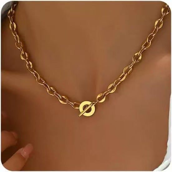 Damen Halskette mit modernem Toggle-Verschluss und robustem Gliederketten-Design Shop Nory