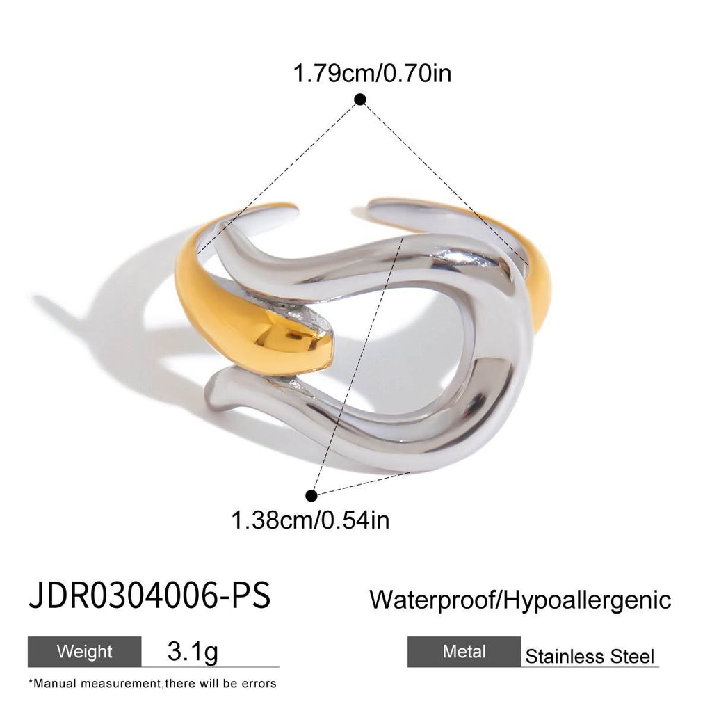 Damen Offener Ring aus rostfreiem Edelstahl mit elegantem Design und hypoallergener Verarbeitung Shop Nory
