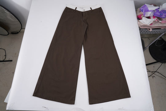 Damen nan Highwaist-Culottehose mit weitem Bein und kontrastierendem Bunddetail Shop Nory