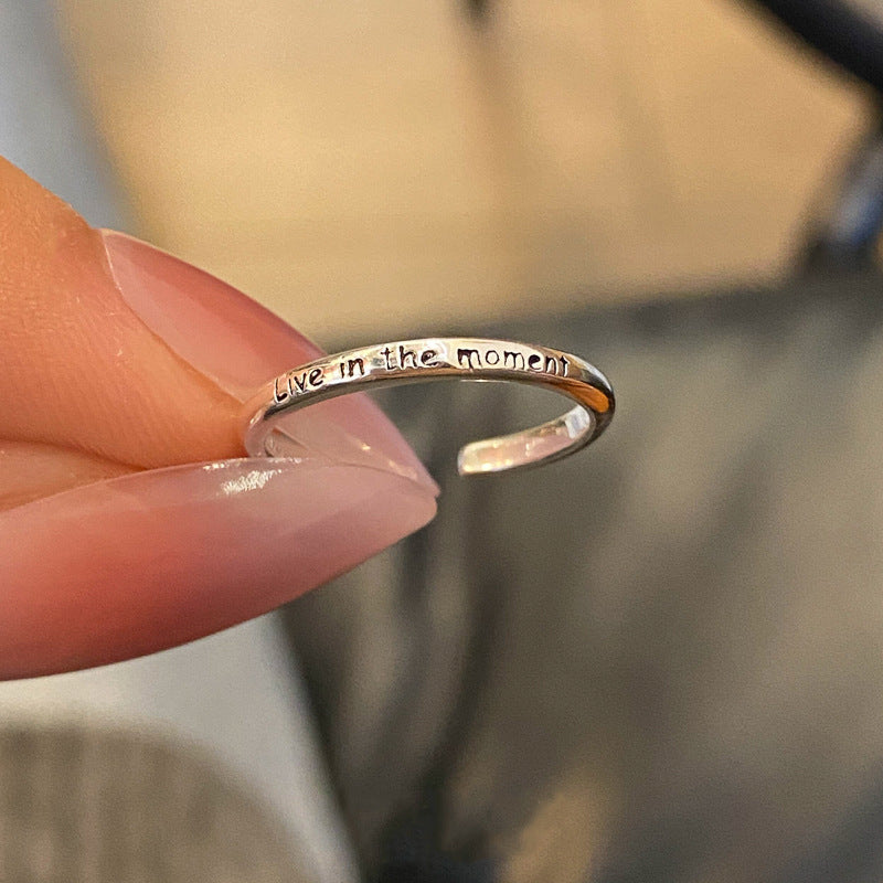 Damen Offener Finger-Ring mit gravierter Botschaft Shop Nory
