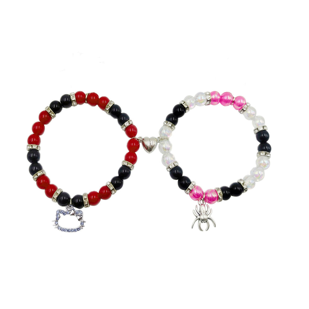Damen Armbandset mit bunt gefärbten Perlen und charmanten Anhängern Shop Nory