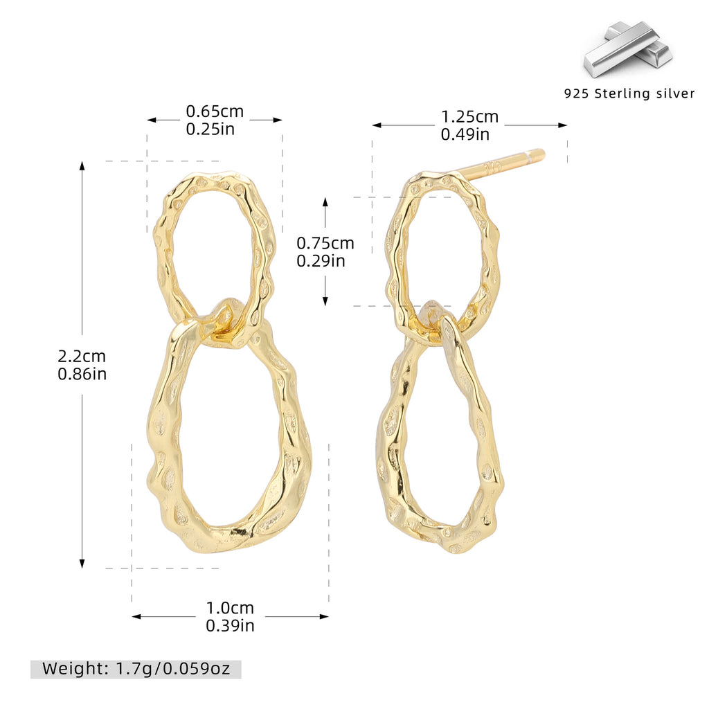 Damen Ohrhänger im modernen, organischen Design aus hochwertigem 925 Sterling Silber Shop Nory