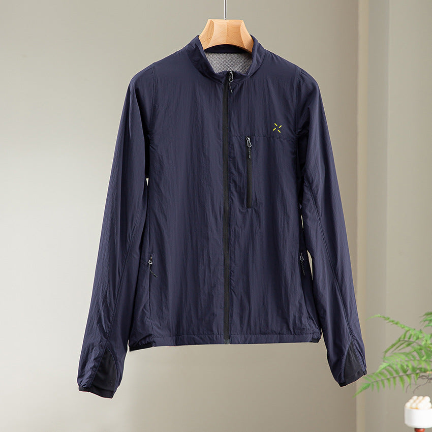 Herren Ultraleichte Wind- und Regenjacke mit durchgehendem Reißverschluss, Brusttasche und atmungsaktivem Meshfutter Shop Nory