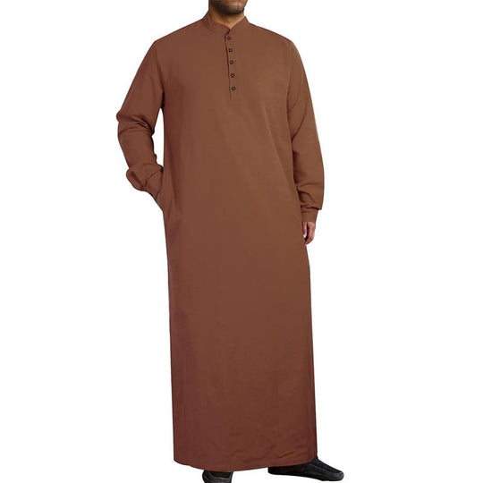 Herren moderner Kaftan mit Knopfleisten-Design und weichem Baumwollmaterial Shopnory