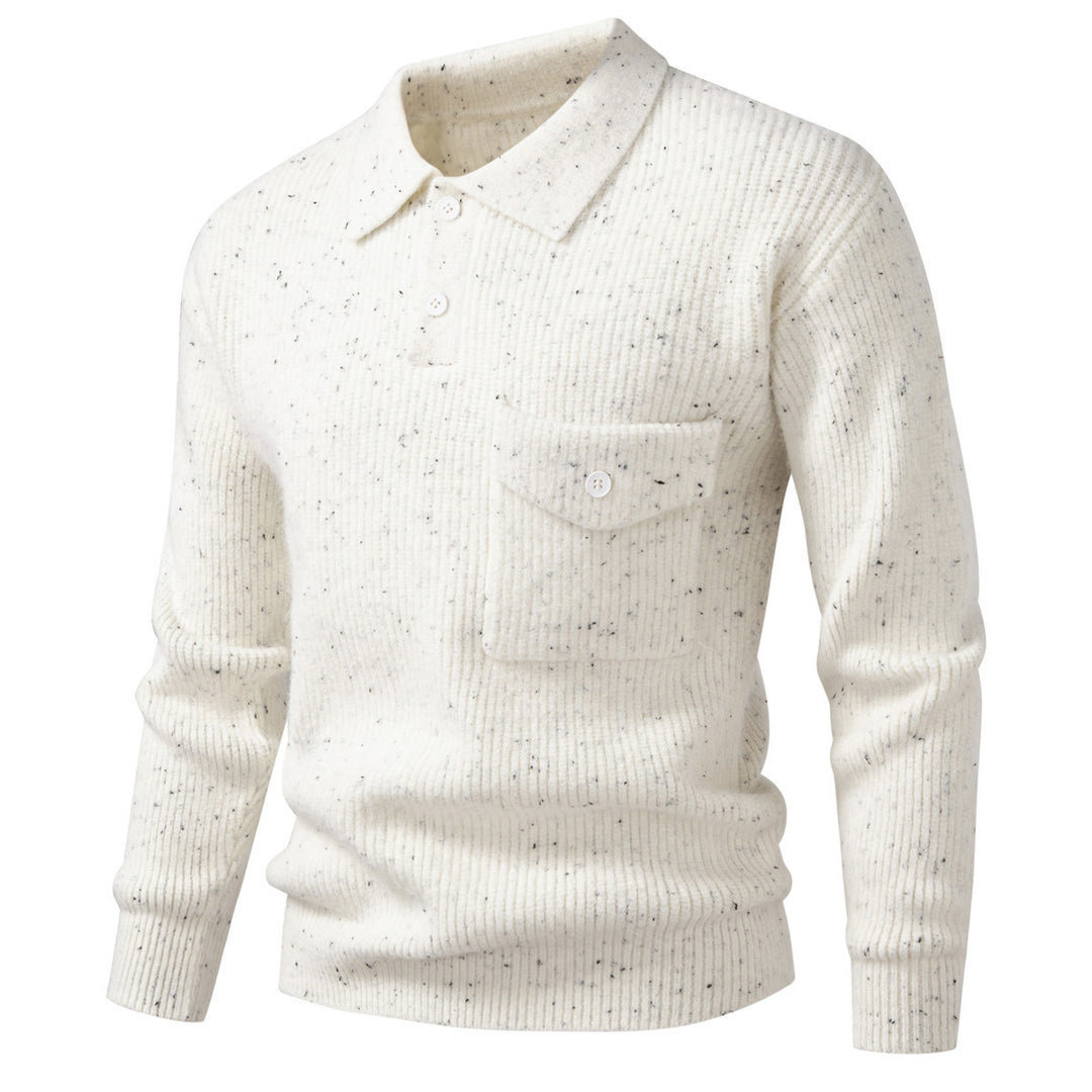 Herren Polokragen-Pullover aus Rippenstrick mit aufgesetzter Brusttasche Shop Nory
