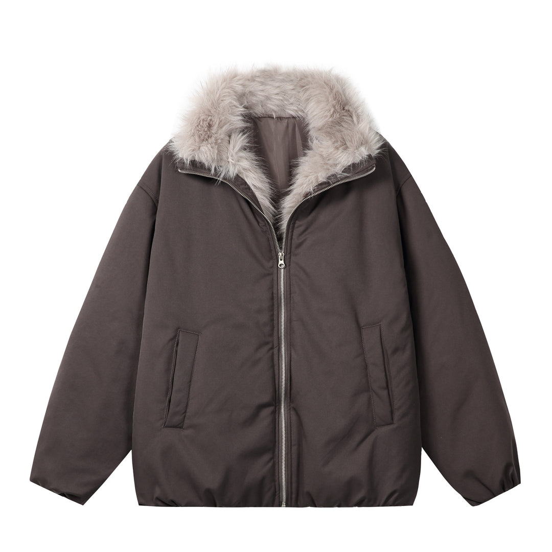 Damen Kurzblouson im Boxy‑Cut mit voluminösem Kunstfellkragen und Zwei-Wege‑Reißverschluss Shop Nory