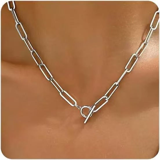 Damen Halskette mit modernem Toggle-Verschluss und robustem Gliederketten-Design Shop Nory