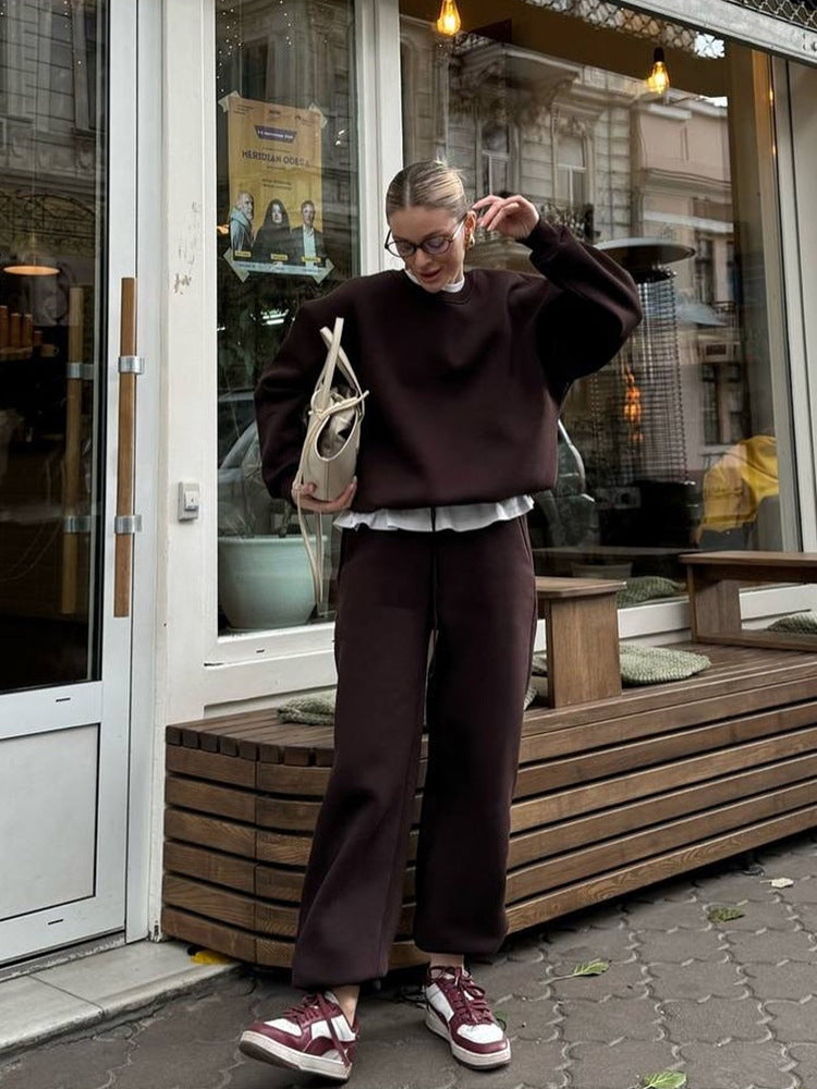 Damen Oversize-Sweatshirt und High-Waist Lounge-Jogginghose Set aus brushed Baumwollmix Shop Nory