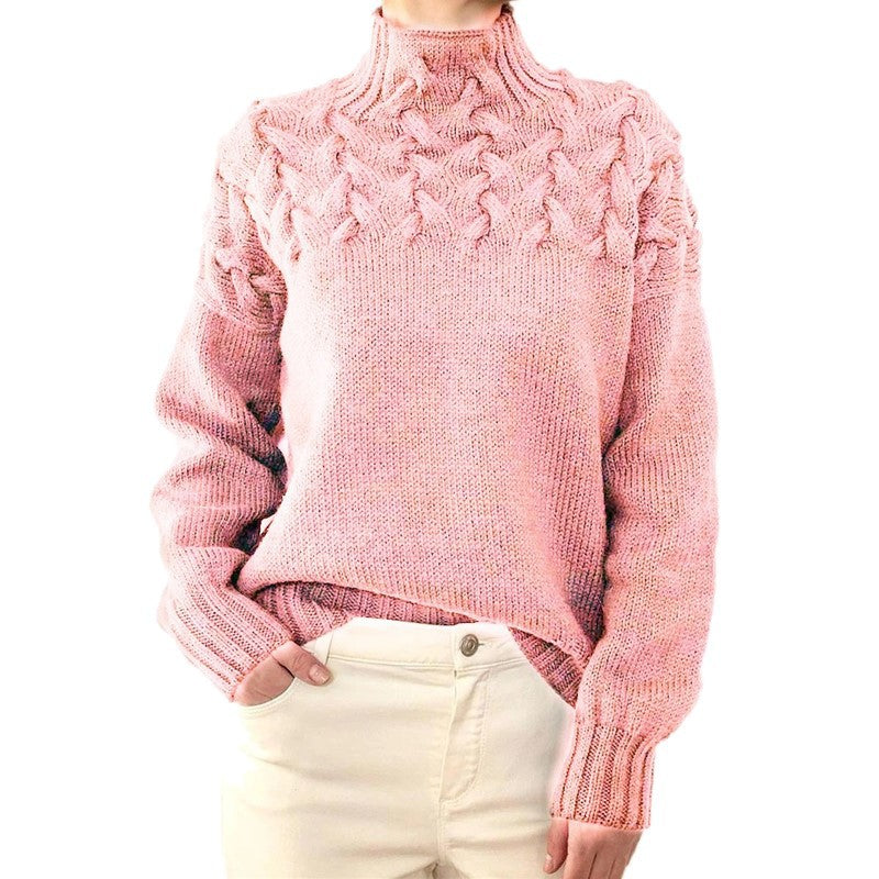 Damen nan Strickpullover mit Zopfstruktur und hohem Rollkragen Shop Nory
