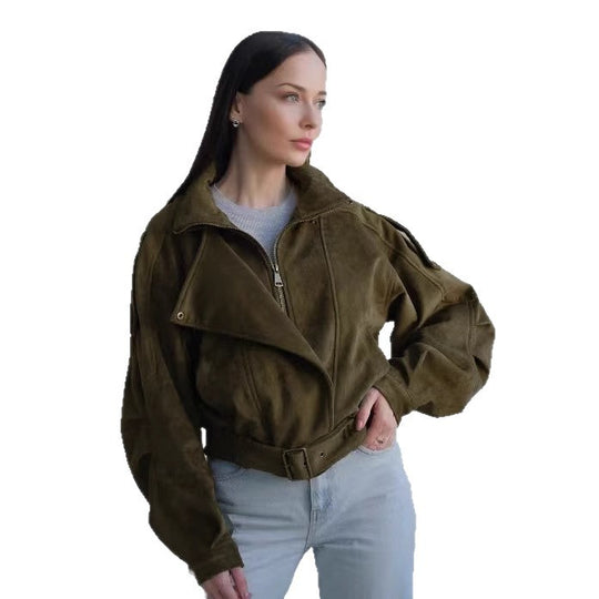 Damen Modische und elegante Wildlederjacke