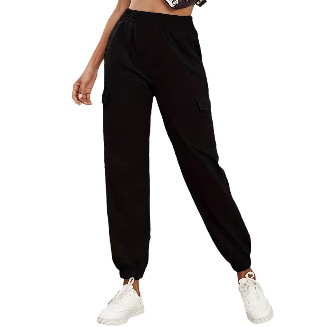 Damen Cargo-Hose mit elastischem Bund und praktischen Taschen
