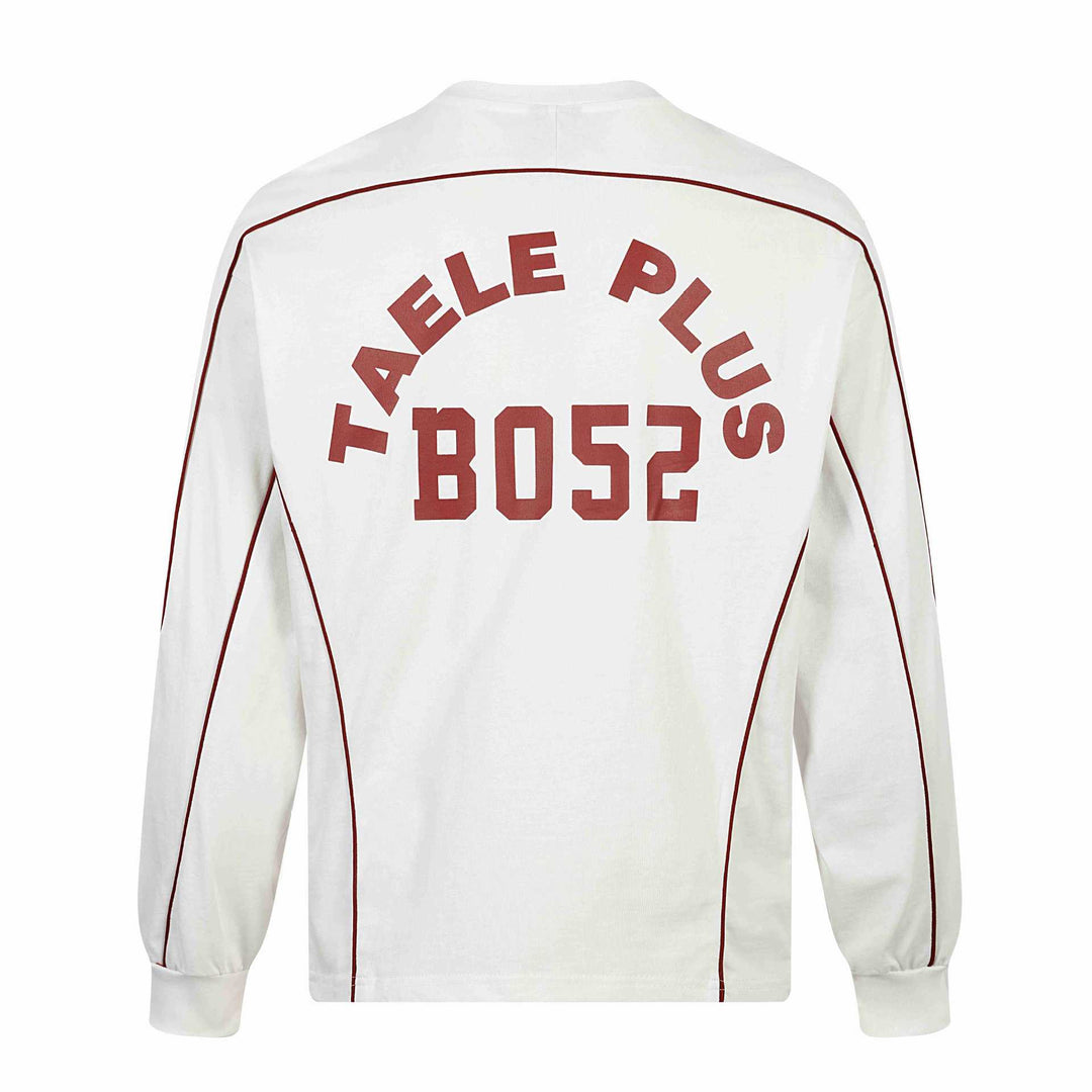 Herren Retro-inspiriertes Langarm-Fußballtrikot mit V-Ausschnitt und Kontrastpaspeln Shop Nory