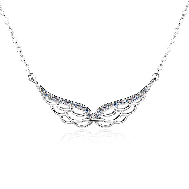 Damen Halskette mit elegantem Flügel-Design und Zirkonia-Besatz Shop Nory