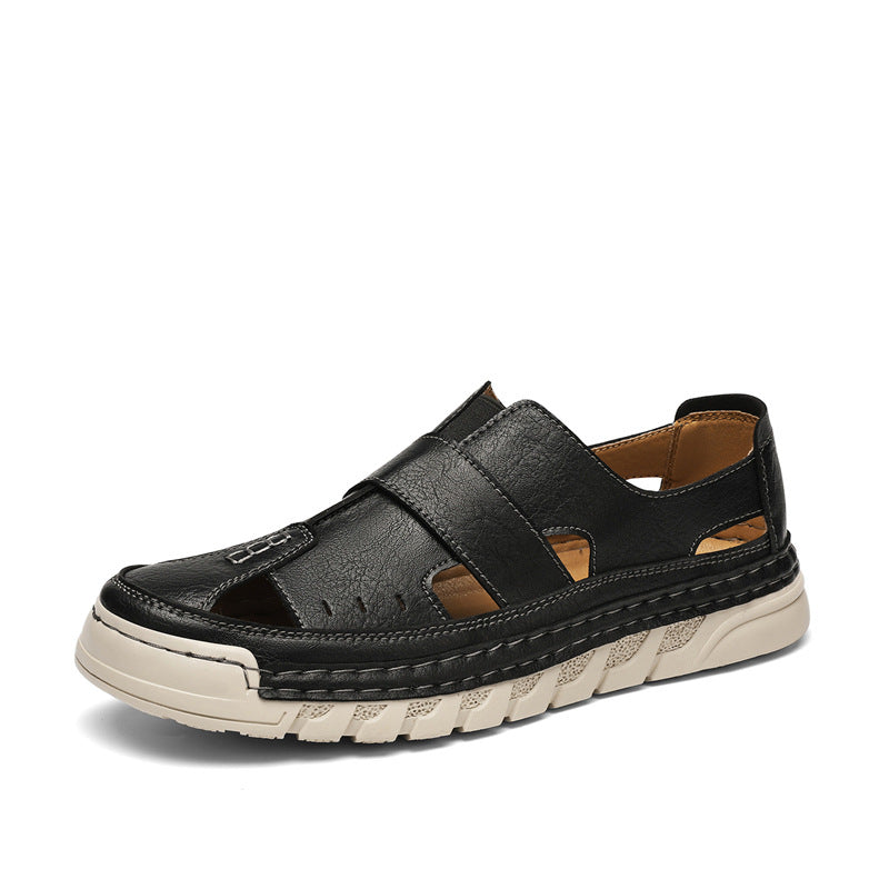 Herren Orthopädische Ledersandalen mit verstellbarem Riemensystem Shopnory