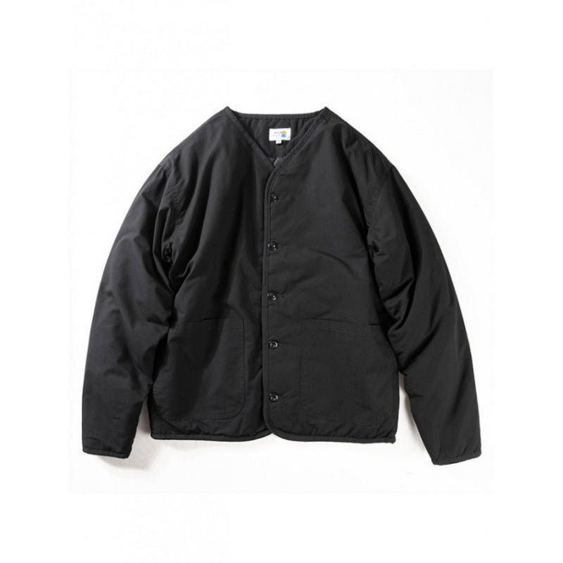 Herren Leichte gesteppte kragenlose Übergangsjacke mit Knopfleiste und aufgesetzten Taschen Shop Nory
