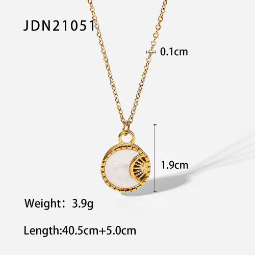 Damen Halskette mit elegantem Sonnen- und Mondanhänger Shop Nory