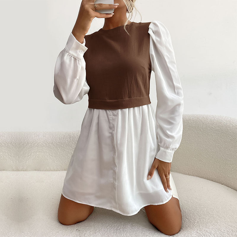 Damen Hemdblusenkleid mit Puffärmeln Shop Nory