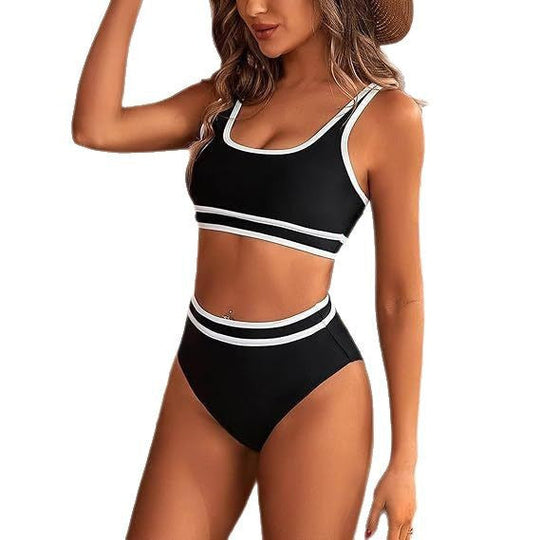 Damen Sportives Bikini-Set mit hohem Bund