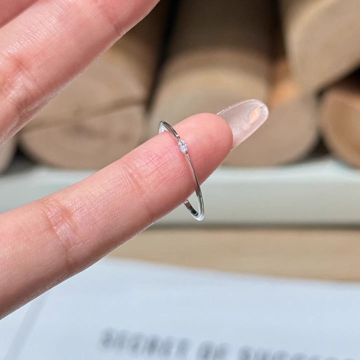 Damen Feiner Zirkonia Solitär Ring Shop Nory