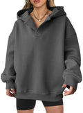 Damen Oversized Hoodie mit kurzem Kragen und praktischen Seitentaschen