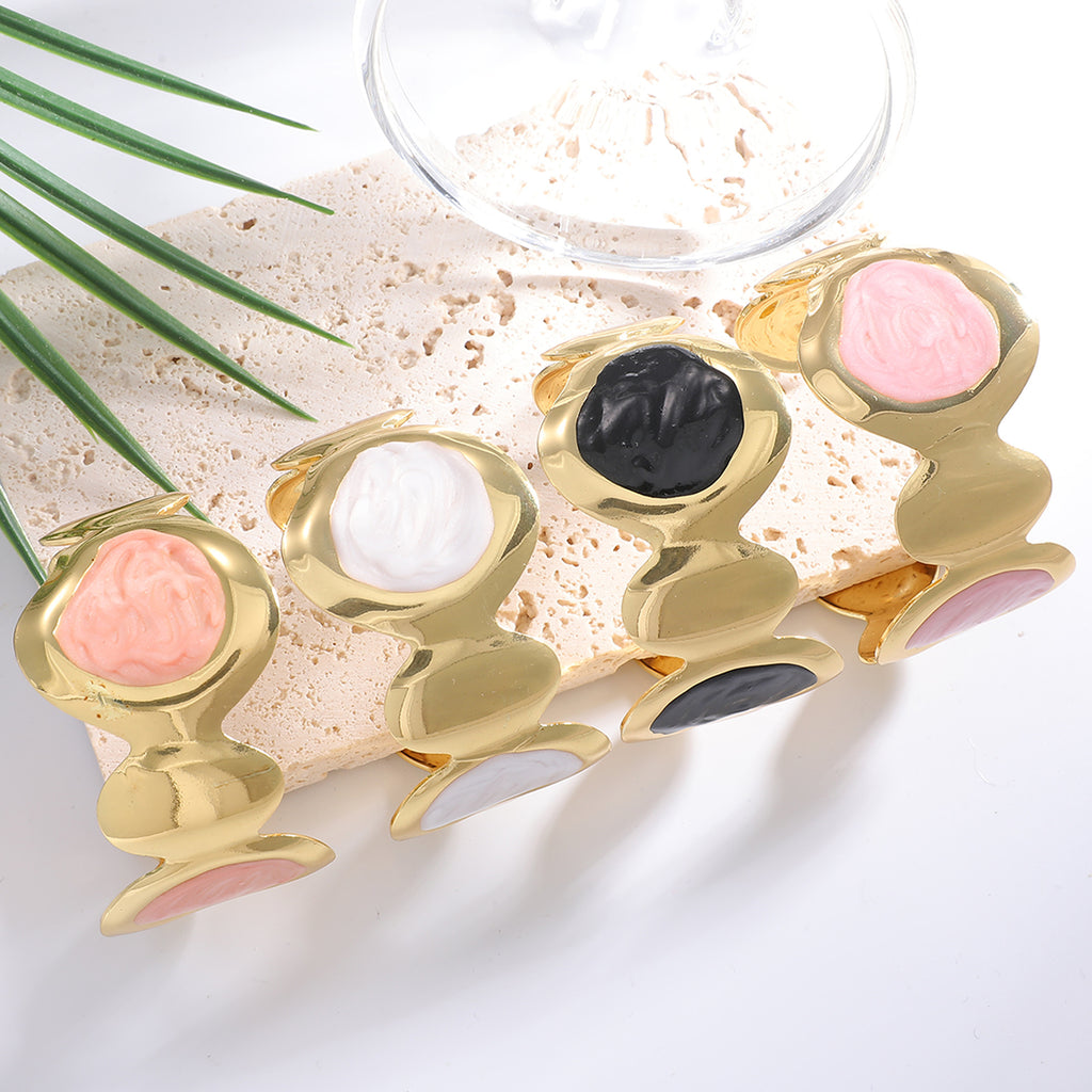 Damen Offener Armreif mit kunstvollem, geschwungenem Design Shop Nory