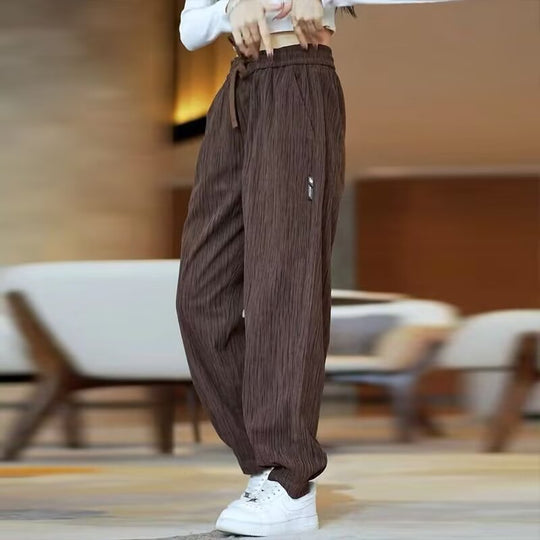 Damen Lässige Freizeithose mit hohem Bund und seitlichen Taschen Shop Nory