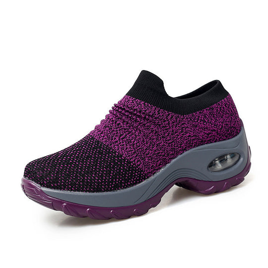 Damen Slip-On Strick-Sneaker mit sockenähnlichem Schaft und Luftkissen-Plateausohle Shopy Nory