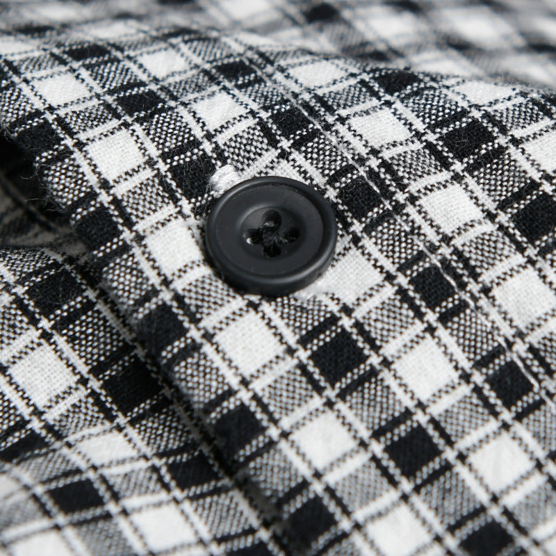 Herren Karo-Lounge-Hemdjacke aus Baumwollmix mit Relaxed-Fit und Button-Down-Front Shop Nory