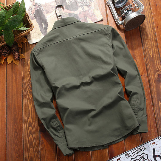 Herren Utility-Overshirt mit Brustpattentaschen und Hemdkragen Shop Nory