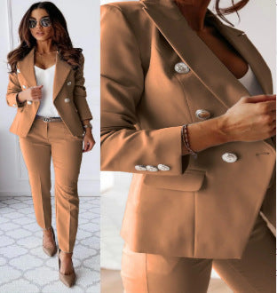 Damen Doppelreihiger taillierter Hosenanzug mit Slim-Hose Shop Nory