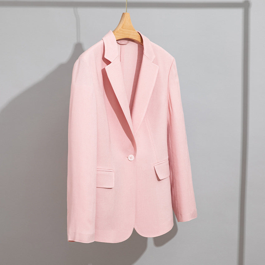 Damen Leichter strukturierter Ein-Knopf-Blazer mit figurformenden Abnähern und Pattentaschen Shop Nory