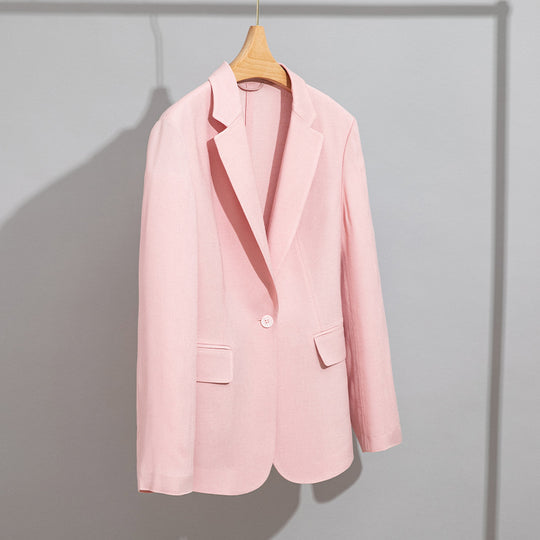 Damen Leichter strukturierter Ein-Knopf-Blazer mit figurformenden Abnähern und Pattentaschen Shop Nory