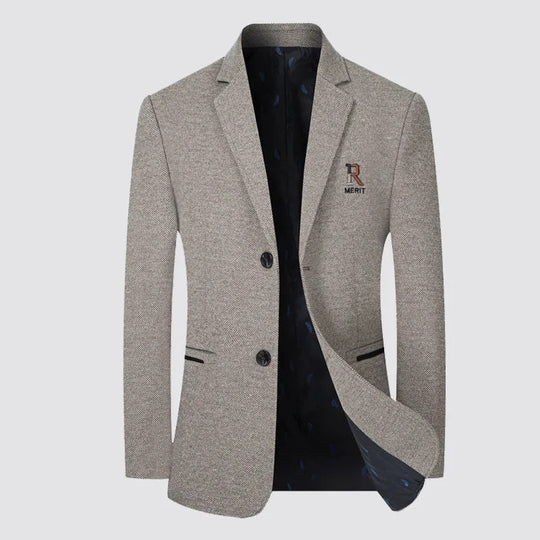 Herren Tailliertes Struktur-Sakko im Slim‑Fit mit Logostick und leichter Innenfütterung Shop Nory