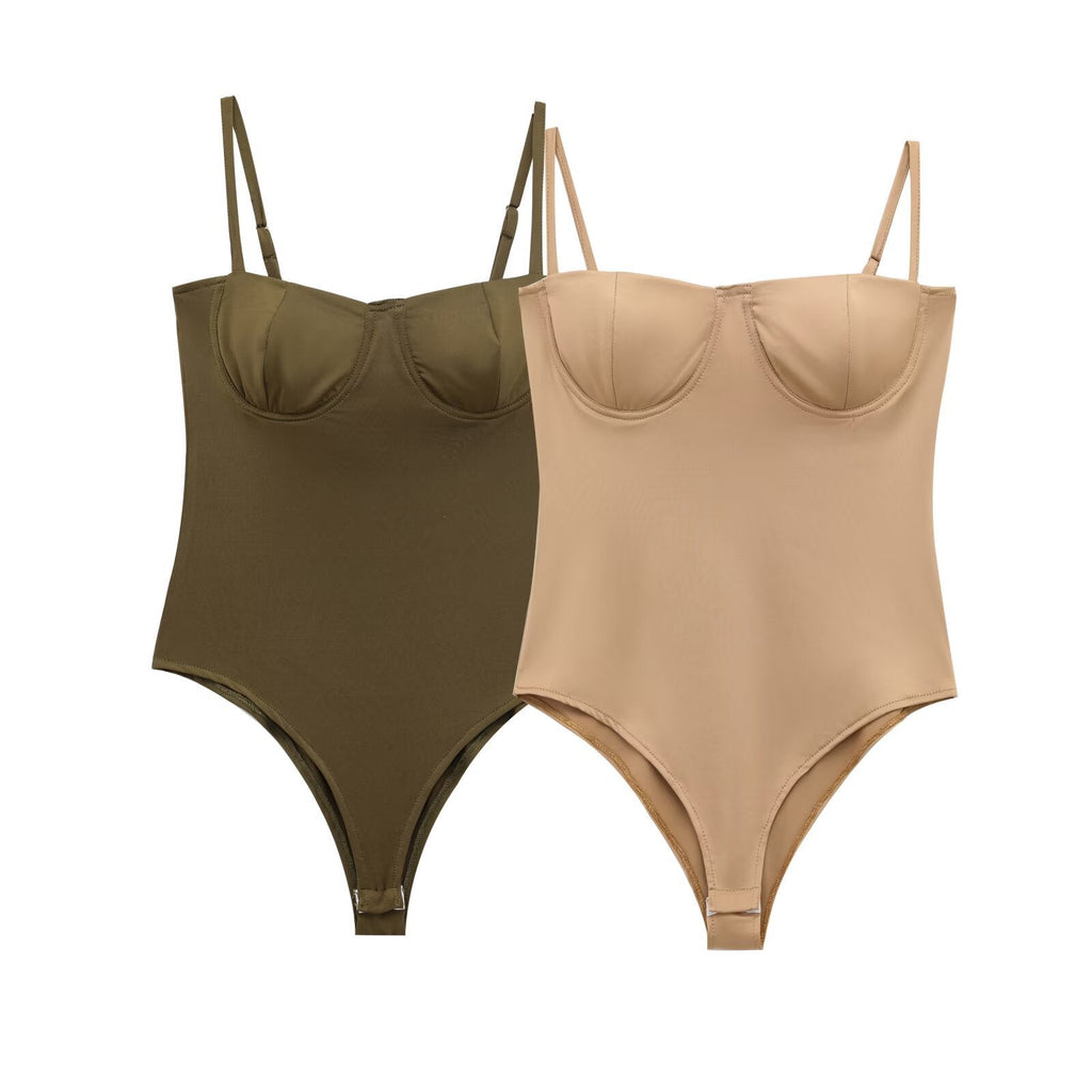 Damen stilvoller Bodys mit Bügel und verstellbaren Trägern Shopnory