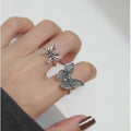 Damen Ring-Set mit floralem Schmetterlings-Design Shop Nory