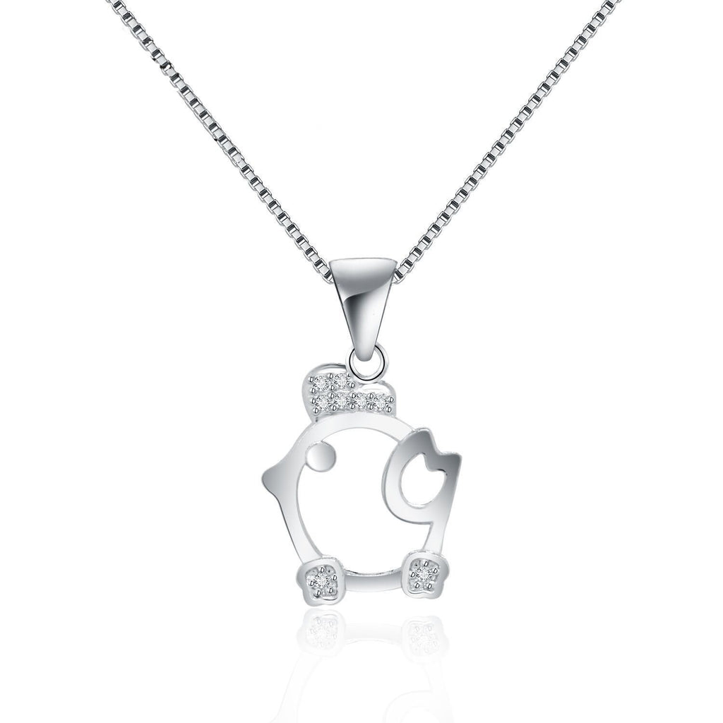 Damen Halskette mit verspieltem Vogel-Anhänger und funkelnden Zirkonia-Details Shop Nory