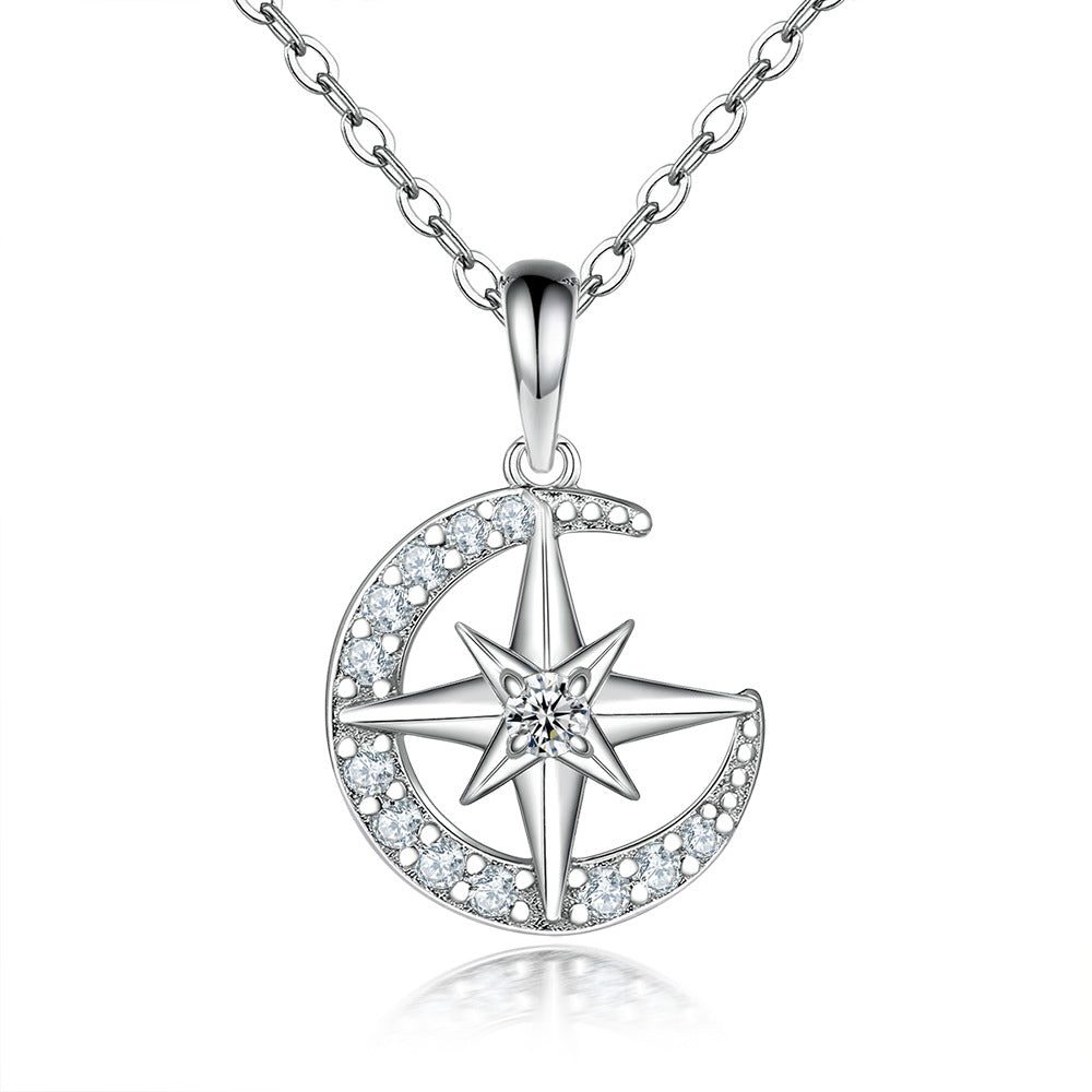 Damen Anhänger mit funkelndem Zirkonia-Rahmen und eleganter Kettenstruktur Shop Nory