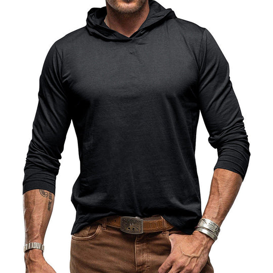 Kapuzenpullover Slim Fit Langarm Leichter Baumwollstrick Minimalistischer Stil