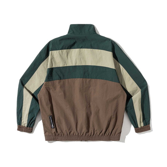 Unisex Leichte Colorblock Windbreaker‑Jacke mit Stehkragen und Elastikbündchen Shop Nory