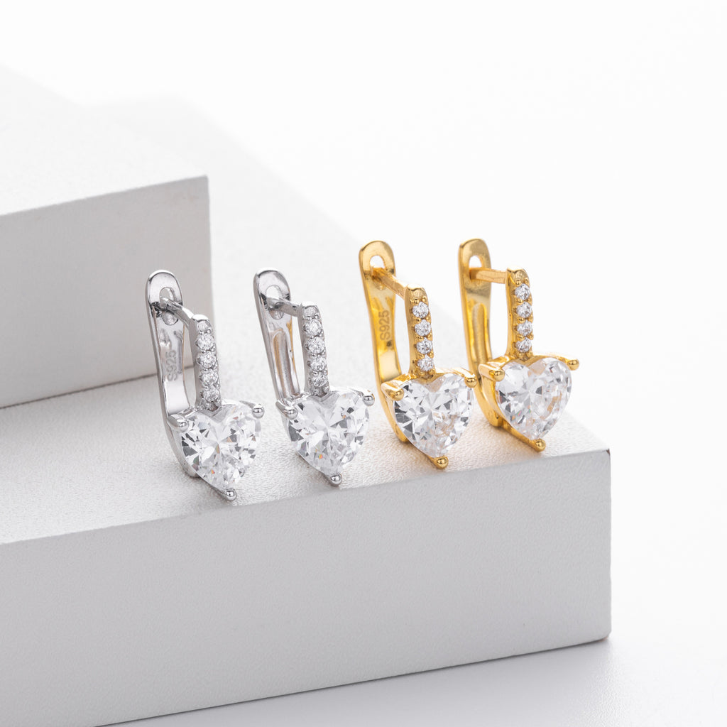 Damen Ohrhänger mit herzförmigem Zirkon und luxuriösem Design Shop Nory