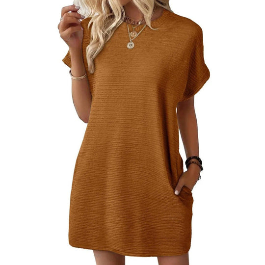 Damen Casual-Kleid mit lässigem Schnitt und praktischen Taschen
