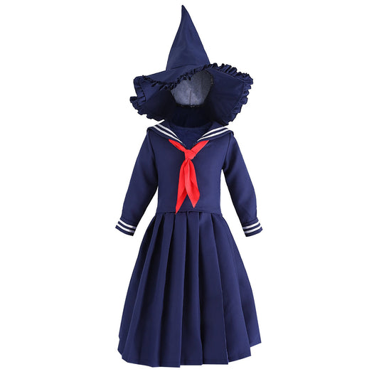 Mädchen Matrosenkleid mit großem Kragen und rotem Halstuch Shop Nory
