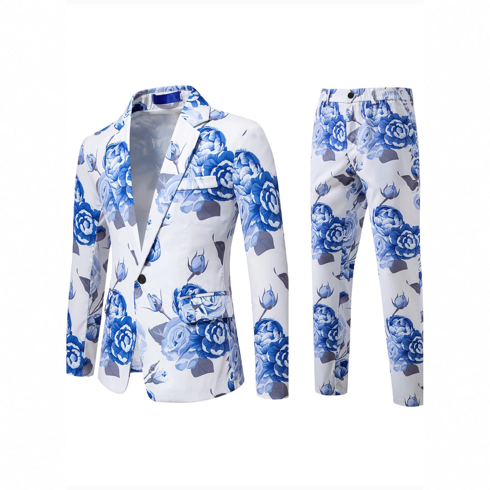 Damen Zweiteiliges Anzugset mit floraler Allover‑Print-Optik, tailliertem Sakko und schmaler Hose Shop Nory