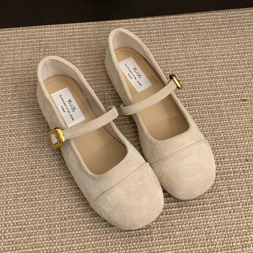 Damen Ballerinas mit verstellbarem Riemen und weichem Innenfutter