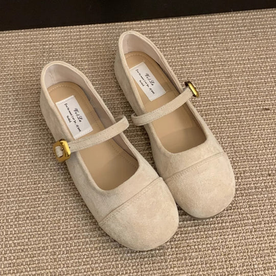Damen Ballerinas mit verstellbarem Riemen und weichem Innenfutter