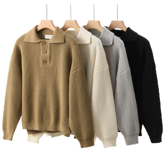 Damen Bequemer Strickpullover mit Knopfdetails Shop Nory