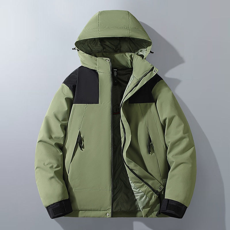 Herren Wasserabweisender Winterparka mit Kapuze, Thermoisolierung und kontrastierenden Schulterpaneelen Shop Nory