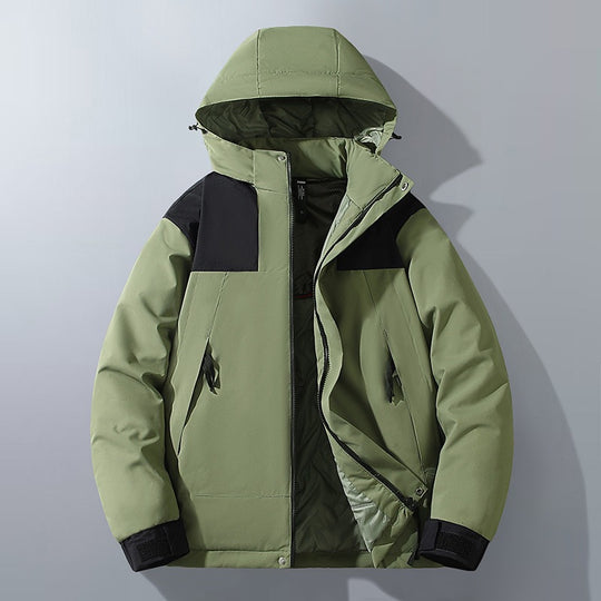 Herren Wasserabweisender Winterparka mit Kapuze, Thermoisolierung und kontrastierenden Schulterpaneelen Shop Nory