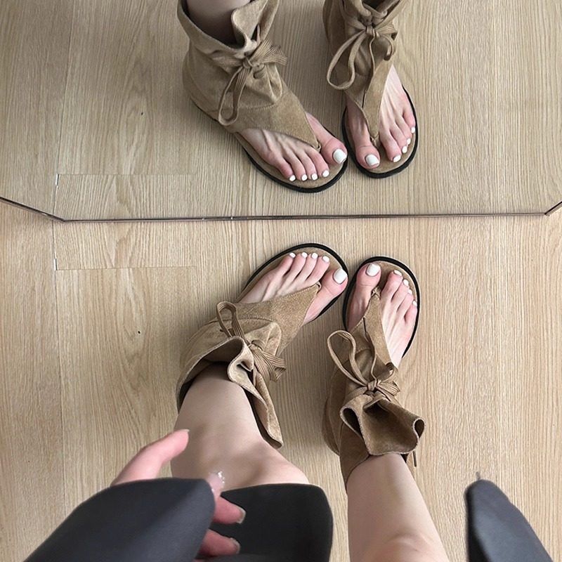 Damen Mittelhohe Sandalen‑Stiefelette mit Wickel‑Schnürung Shop Nory
